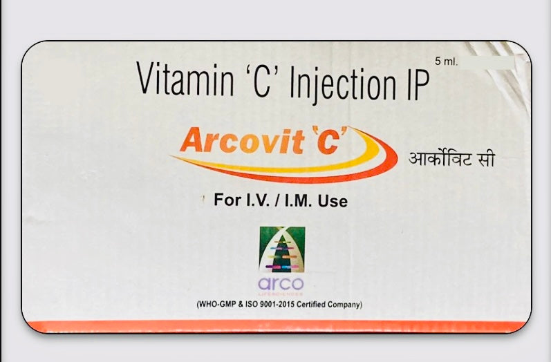 Vitamin C Injectables 5ml | IM / IV | Pack Of 5