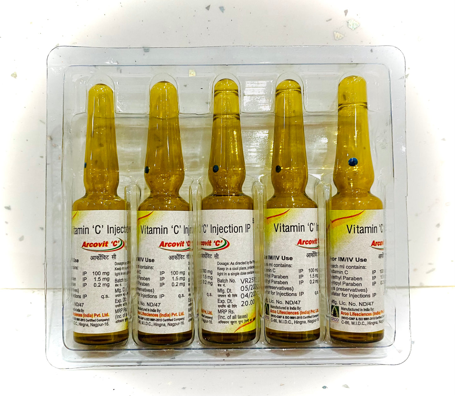 Vitamin C Injectables 5ml | IM / IV | Pack Of 5
