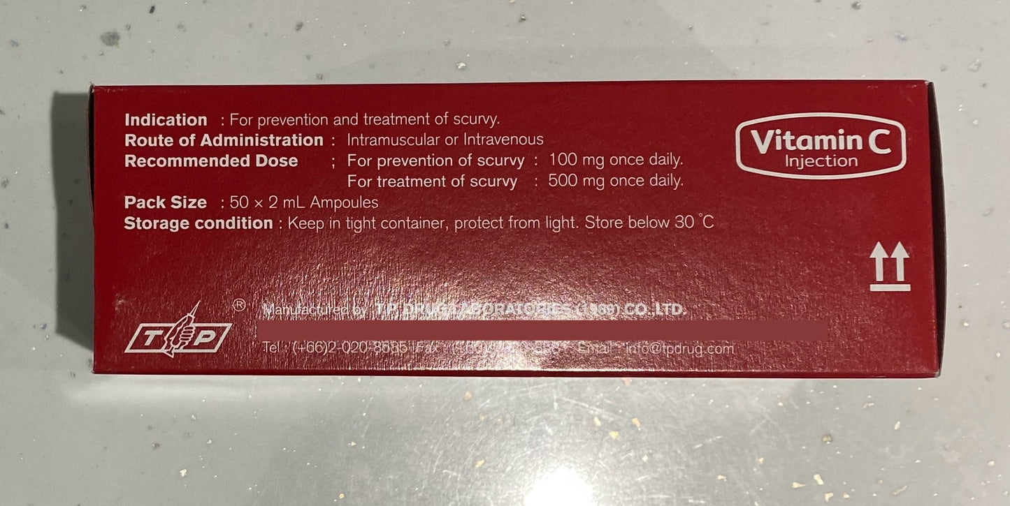 Vitamin C Ampoules (IM) – 10 x 2ml (NO BOX)