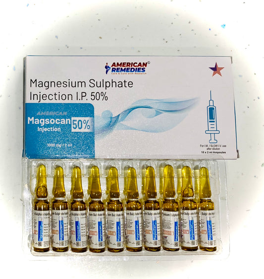 Magnesium Sulphate Injection I.P. 50% – Pack of 10 Ampoules